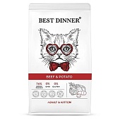 Best Dinner Adult & Kitten Beef & Potato с говядиной и картофелем для кошек и котят 400г фото, цены, купить