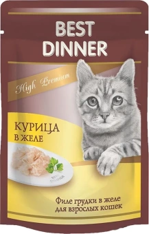 Best Dinner Пауч курица в желе для кошек 85г фото, цены, купить
