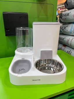 Автоматическая кормушка для кошек и собак с поилкой на 1л  и дозатором корма 2,2л фото, цены, купить