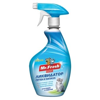 Ликвидатор пятен и запаха Mr.Fresh Expert 3в1, для кошек, спрей, 500 мл фото, цены, купить