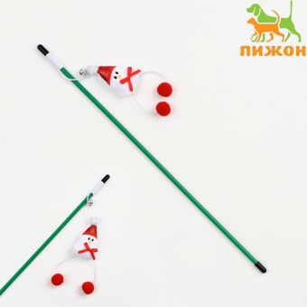 Дразнилка-удочка для кошек с бубенчиком "Снеговик" 40см(12/240) фото, цены, купить