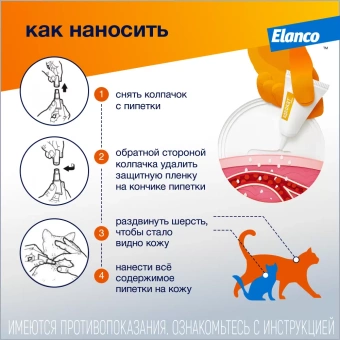 Адвокат для кошек ( 3пипетки) 1 пипетка до 4кг фото, цены, купить