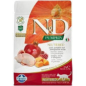 Farmina N&D Neutered Quail&Pomegranate PUMPKIN перепел,гранат,тыква для стерилизованных кошек 300г фото, цены, купить
