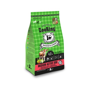 ZooRing Adult Dog для молодых и взрослых собак средних пород телятина, рис, яблоко 2кг фото, цены, купить