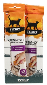 TiTBiT Крем-суп с кусочками кролика 2*10г для кошек фото, цены, купить