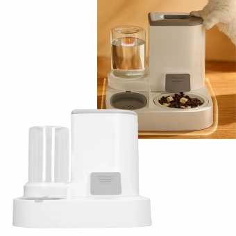 Автоматическая кормушка для кошек и собак с поилкой на 1л  и дозатором корма 2,2л фото, цены, купить