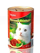 Ночной Охотник консервы паштет с говядиной для кошек 415г  фото, цены, купить