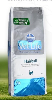 Farmina VetLife Hairball для выведения шерстяных комочков у кошек 10кг фото, цены, купить