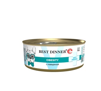Best Dinner Vet Profi Obesity консервы для собак для сниж избыт.массы тела с говядиной, 100г фото, цены, купить
