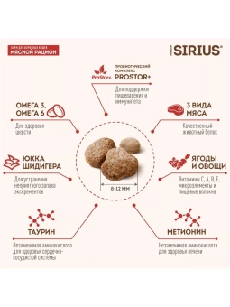 SIRIUS Мясной рацион для взрослых кошек  400г фото, цены, купить