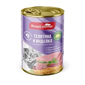 Ночной Охотник консервы 415г телятина,индейка в желе  для кошек фото, цены, купить