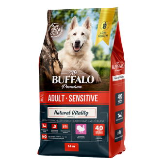 Mr.Buffalo ADULT M/L SENSITIVE с индейкой для собак средних и крупных пород 14 кг фото, цены, купить
