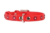 Collar Glamour ошейник для кошек со стразами цветочек 9мм 19-25см XS кожа фото, цены, купить