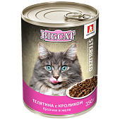 Зоогурман BIG CAT консервы для кошек телятина с кроликом желе 350г фото, цены, купить