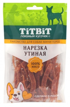 TiTBiT Нарезка утиная для собак мини пород 70 г фото, цены, купить