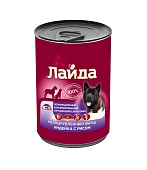 ЛАЙДА Мелкорубленый фарш индейки с рисом консервы 850г для собак фото, цены, купить