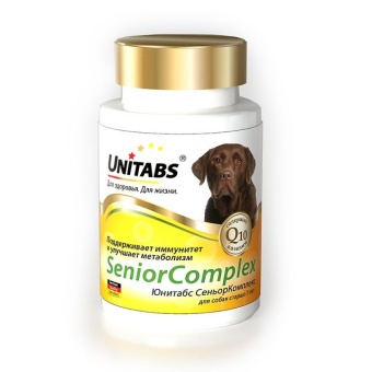 Витамины Unitabs SeniorComplex с Q10 для собак, 100таб фото, цены, купить