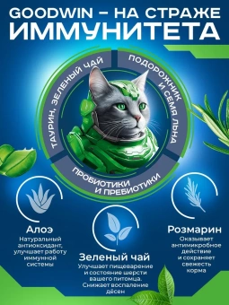GOODWIN для стерил. кошек и кастр. котов, для вывода шерсти, с ягнёнком 1,5кг фото, цены, купить