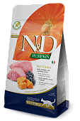 Farmina N&D Neutered Lamb&Blueberry PUMPKIN ягненок, черника, тыква для стерилизованных кошек 1,5кг фото, цены, купить