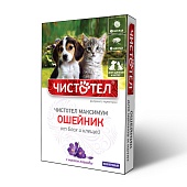 Ошейник Чистотел Юниор Максимум от блох и клещей, для щенков и котят, фиолетовый 50 см фото, цены, купить