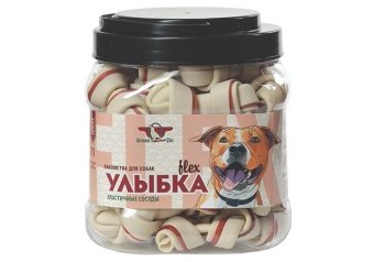 Лакомство Green Qzin  УЛЫБКА FLEX 11 эластичные сосуды для собак, 800 г, 32 шт фото, цены, купить