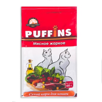 Puffins "Мясное жаркое" для кошек 400г фото, цены, купить