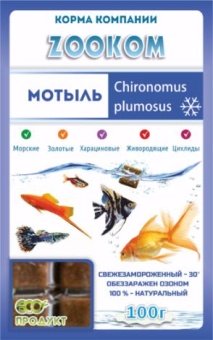 ZOOKOM Мотыль мороженный (шоколадка) 100г  фото, цены, купить