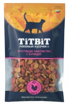 TiTBiT Хрустящее Лакомство для кошек с Курицей 60г  фото, цены, купить