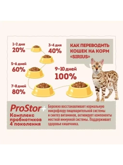SIRIUS для взрослых кастрированных и стерилизованных кошек с уткой и клюквой 400г фото, цены, купить