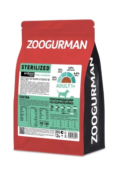 Zoogurman Red для взрослых стерилизованных собак мелких и средних пород с ягненком и рисом 1,2 кг фото, цены, купить