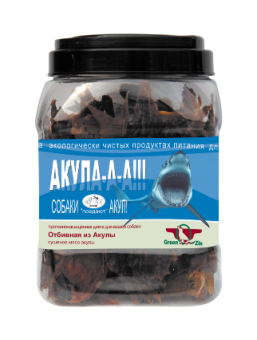 Лакомства Green Qzin  АЗАРТ Сушеное мясо акулы 750г (банка) фото, цены, купить