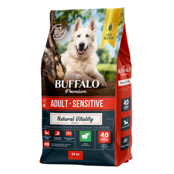 Mr.Buffalo SENSITIVE с ягненком для собак средних и крупных пород 14 кг фото, цены, купить