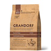 GRANDORF беззерновой корм утка, индейка с картофелем для собак средних и крупных пород 3кг фото, цены, купить