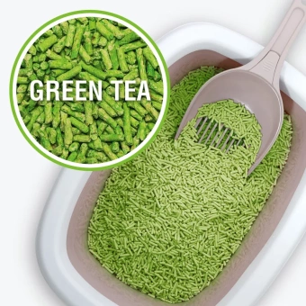 Наполнитель КОМОК комкующийся "Smart Cat Litter" GREEN TEA 1,8кг фото, цены, купить