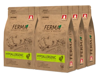 FERMA Hypoallergenic сухой корм для собак малых и средних пород индейка и моно белок 1.5кг фото, цены, купить