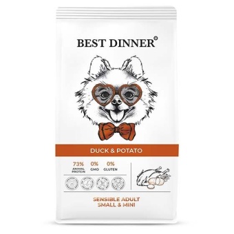 Best Dinner Sensible с уткой и картофелем при аллергии у собак мелких пород 10кг фото, цены, купить