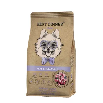 Best Dinner Holistic Sensible Hypoallergenic телятина и розмарин для собак мелких пород 10кг фото, цены, купить