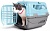 Переноска для животных Zooexpress Турне M с прозрачной пластиковой дверцей голубая 48 х 32 х 32 см фото, цены, купить