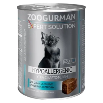Zoogurman EXPERT Solution Hypoallergenic консервы 350г, утка с картофелем для собак фото, цены, купить