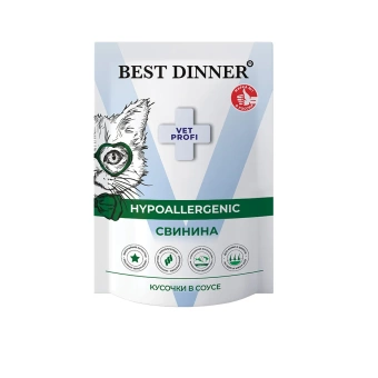 Best Dinner Vet Profi Hypoallergenic кусочки в соусе свинина, 85г фото, цены, купить