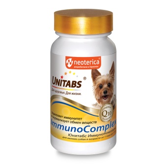 Витамины Unitabs ImmunoComplex с Q10 для мелких собак, 100таб фото, цены, купить