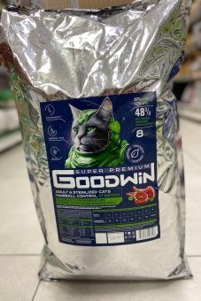 GOODWIN для стерил. кошек и кастр. котов, для вывода шерсти, с ягнёнком 8кг фото, цены, купить