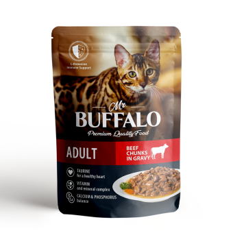 Mr.Buffalo пауч для взрослых кошек Говядина в соусе 85г фото, цены, купить
