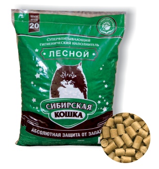 Сибирская Кошка "Лесной" 30кг древесные гранулы фото, цены, купить