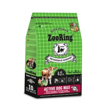 ZooRing Active Dog Active Dog Max Мясо молодых бычков и рис с глюкозамином и хондроитином 10кг фото, цены, купить