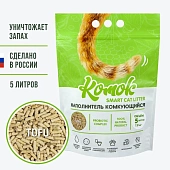 Наполнитель КОМОК комкующийся "Smart Cat Litter" TOFU 1,8кг фото, цены, купить