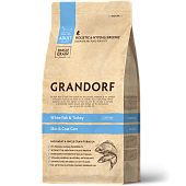 GRANDORF CAT ADULT SKIN&CARE с белой рыбой и индейкой для кошек 2кг фото, цены, купить