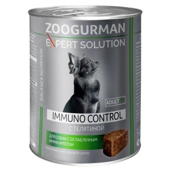 Zoogurman EXPERT Solution Immuno Control консевры 350г, телятина, для собак фото, цены, купить