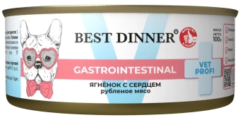Best Dinner Exclusive VET PROFI Gastro Intenstinal консервы говядина с сердцем 100г для собак фото, цены, купить