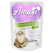 Амурр пауч 100г кусочки утки с морковью в желе для кошек  фото, цены, купить